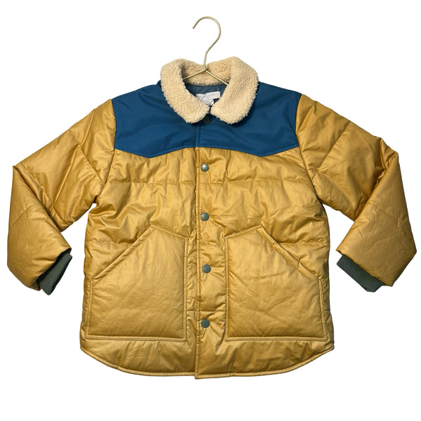 Stella McCartney Kids Mustard & Teal Jacket, Sherpa Collar - Size 8