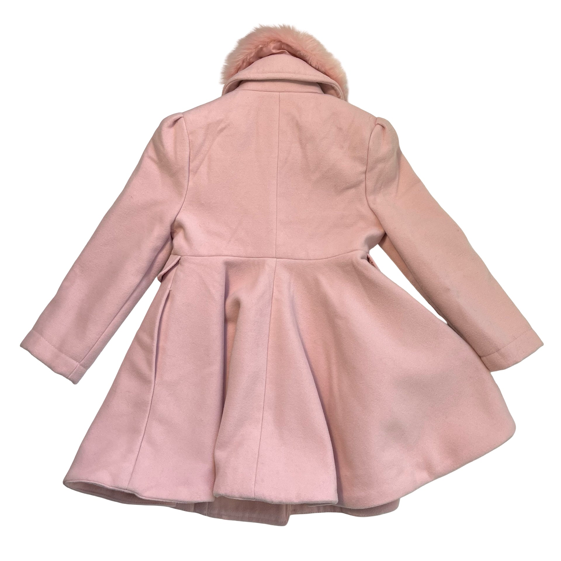 Rothschild Pink Coat, Removeable Faux Fur Collar - Size 4