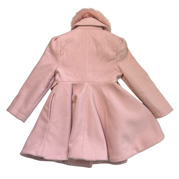 Rothschild Pink Coat, Removeable Faux Fur Collar - Size 4