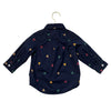 Baby Gap Navy Bear Print Button Down Shirt - Size 18-24 Mo