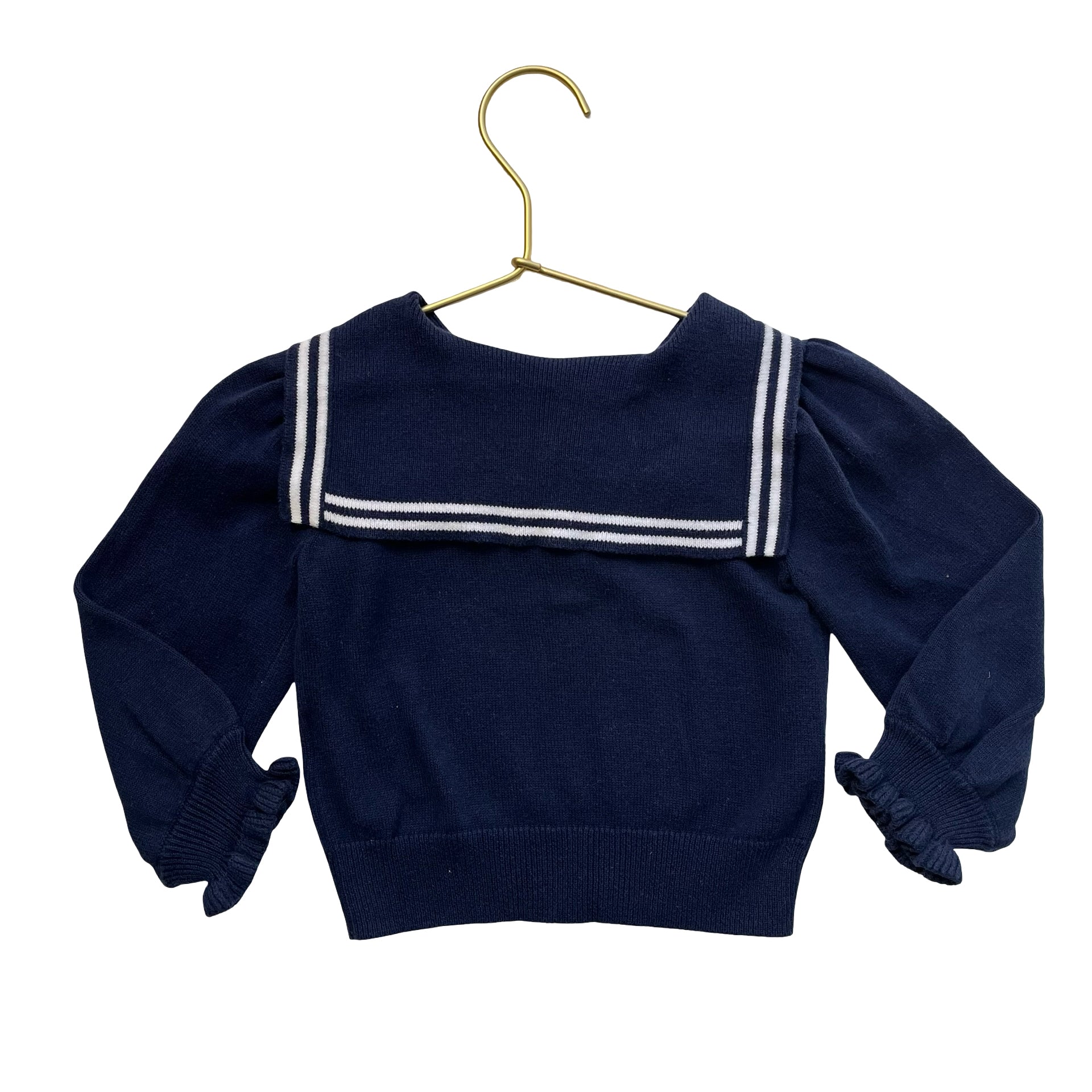 Janie and Jack Navy Sailor Collar Cotton Sweater - Size 18-24 Mo