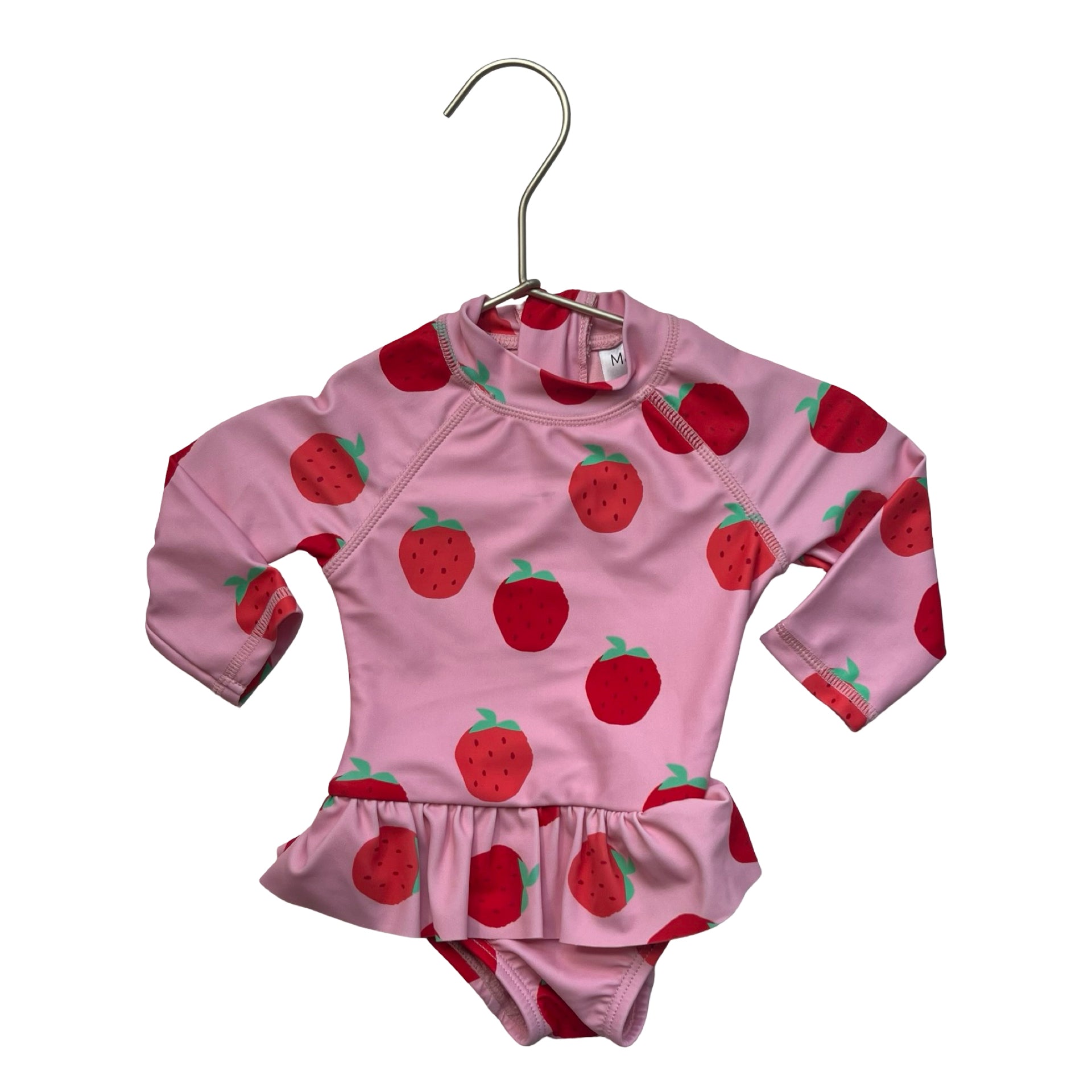 M&S Pink & Red Strawberry Print Swim Suit - Size 6 Mo