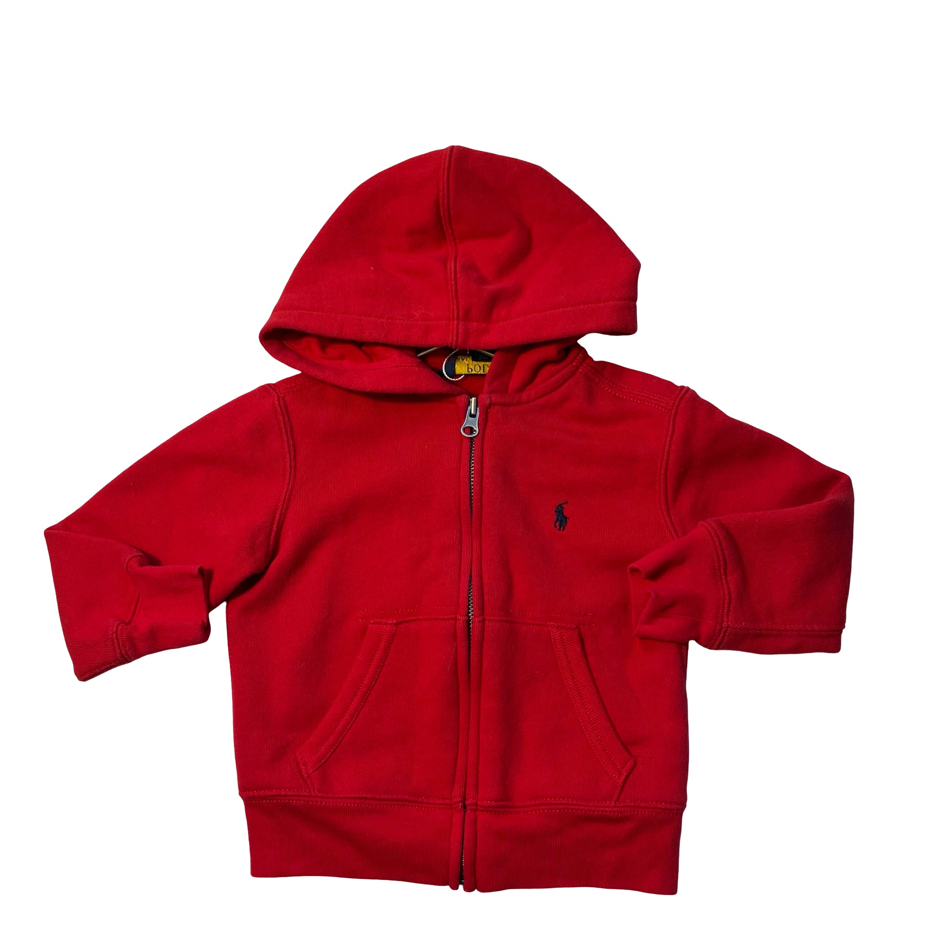 Polo Ralph Lauren Red Zip-Up Hooded Sweatshirt - Size 2