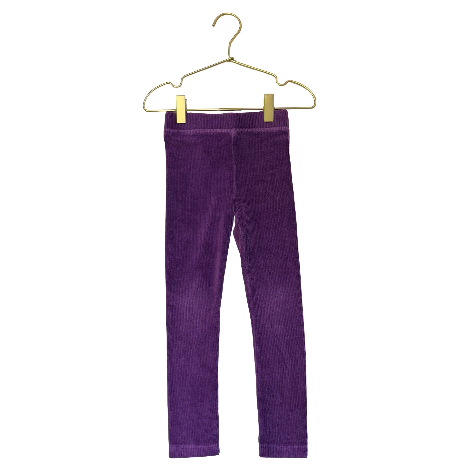 Crewcuts Purple Ribbed Velour Leggings - Size 5