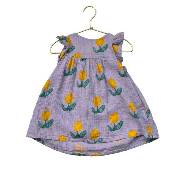 Bobo Choses Lavender & Yellow Flower Pattern Dress - Size 12-18 Mo