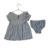 Splendid Blue & White Striped Dress & Bloomers - Size 12-18 Mo