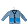 Tea Gray, Navy, Blue V-Neck Cardigan - Size S 4-5
