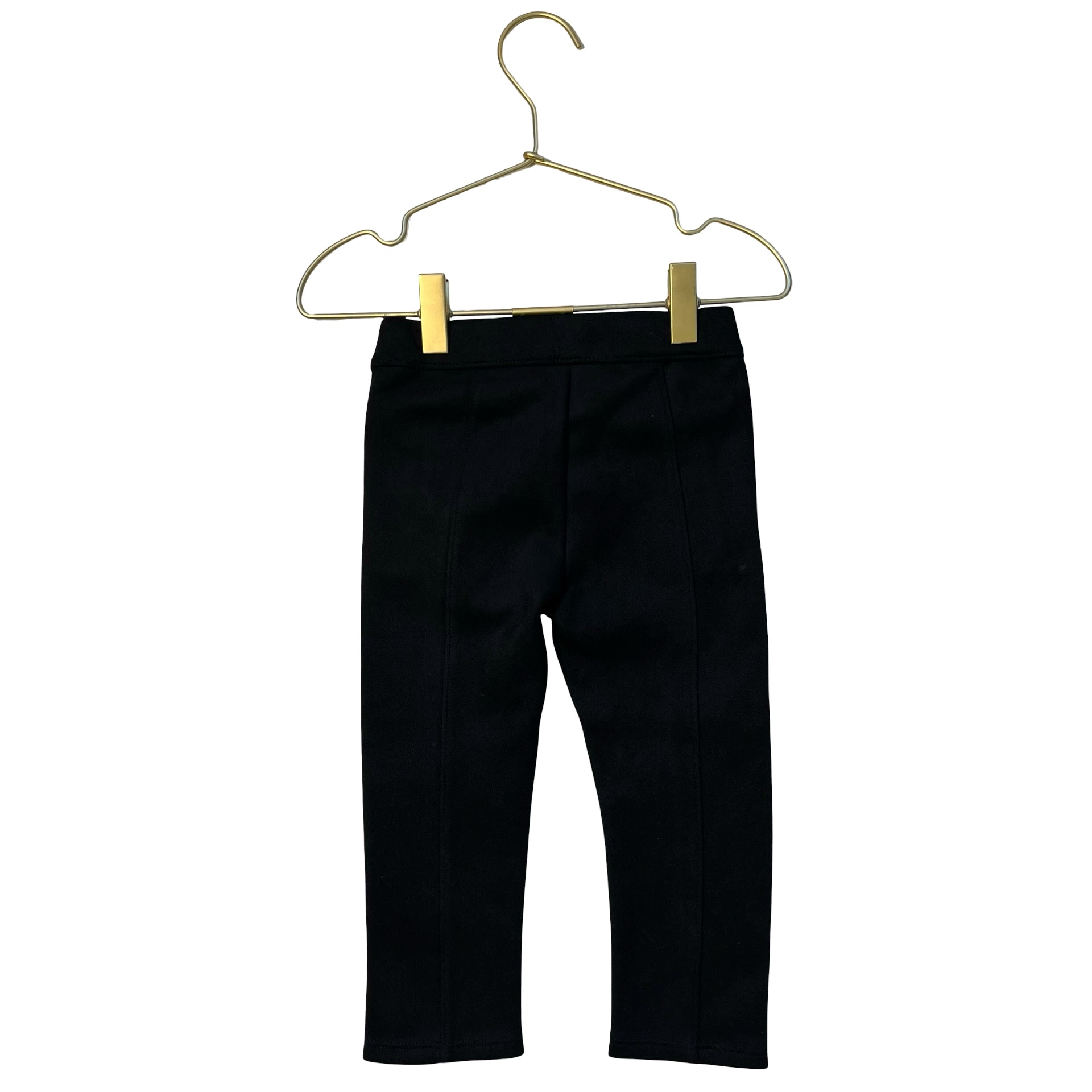 Janie and Jack Black Faux Suede Gold Zipper Leggings - Size 18-24 Mo