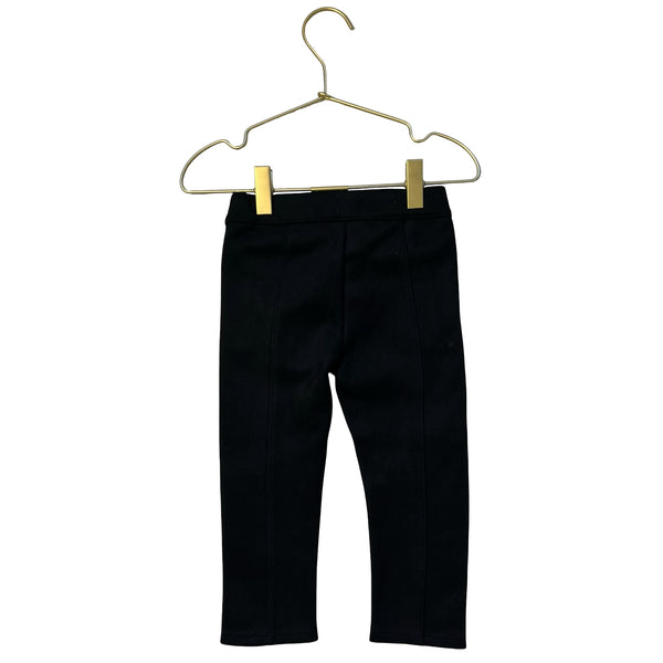Janie and Jack Black Faux Suede Gold Zipper Leggings - Size 18-24 Mo