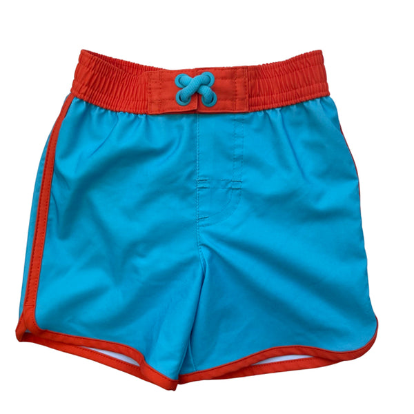 Wonder Nation Teal & Orange Tiger Swim Shorts - Size 12 Mo