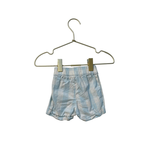 Petit Bateau Light Blue Gingham Shorts - Size 6 Mo