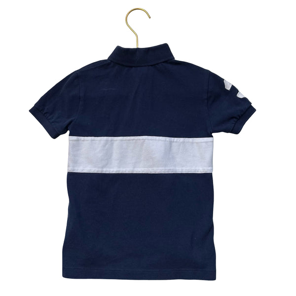 Polo Ralph Lauren Navy & White Embroidered Crest Polo Shirt - Size 4