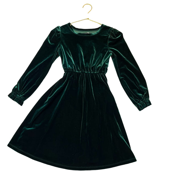 INC Green Velour Dress - Size M 7-8