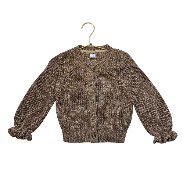 Baby Gap Heather Brown Cotton Cardigan Sweater - Size 3