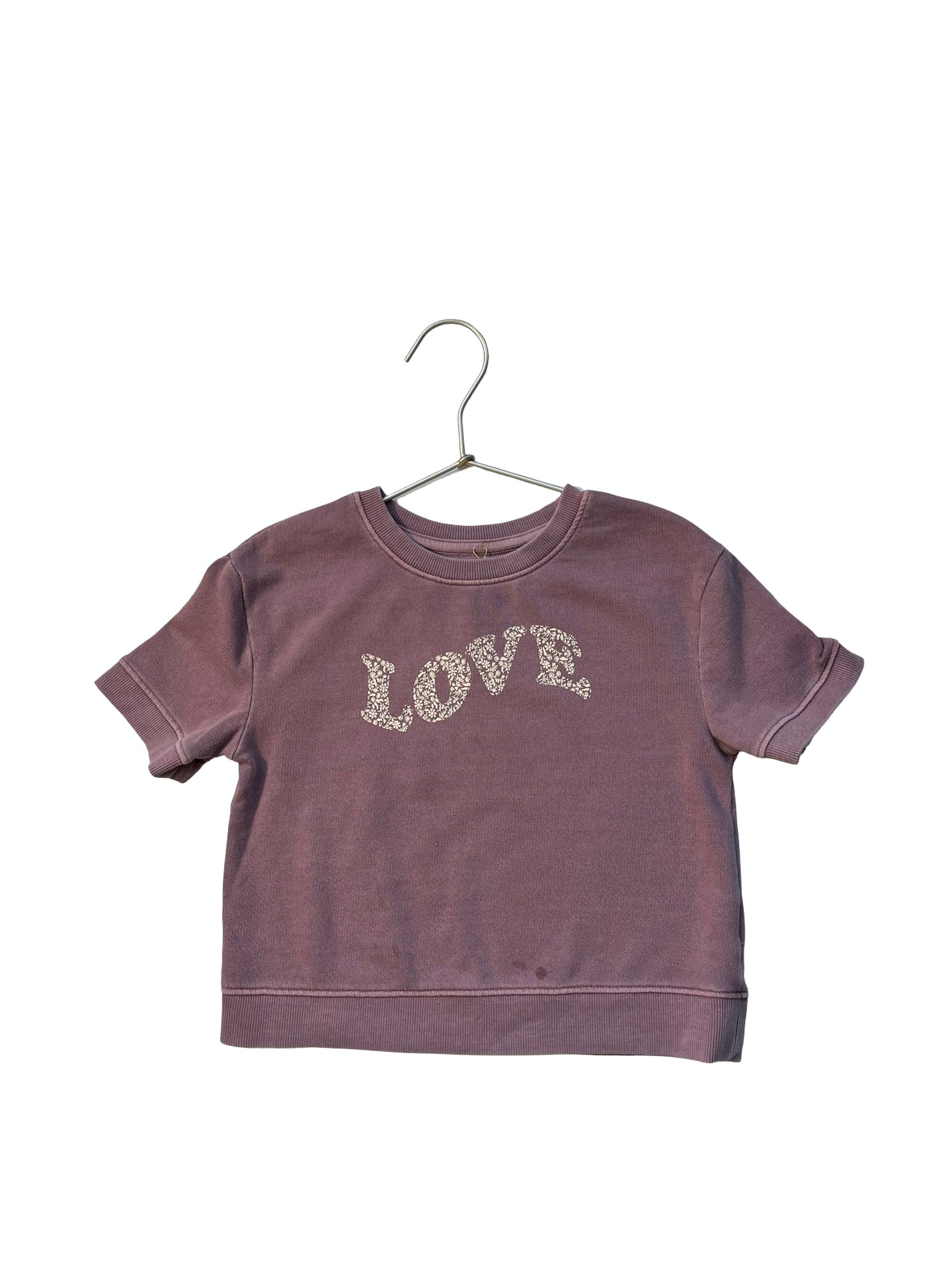 Cat & Jack Vintage Wash Plum 'Love' Top - Size 5T