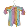 Hanna Andersson Pastel Rainbow Striped Swim Suit Romper - Size 6-12 Mo