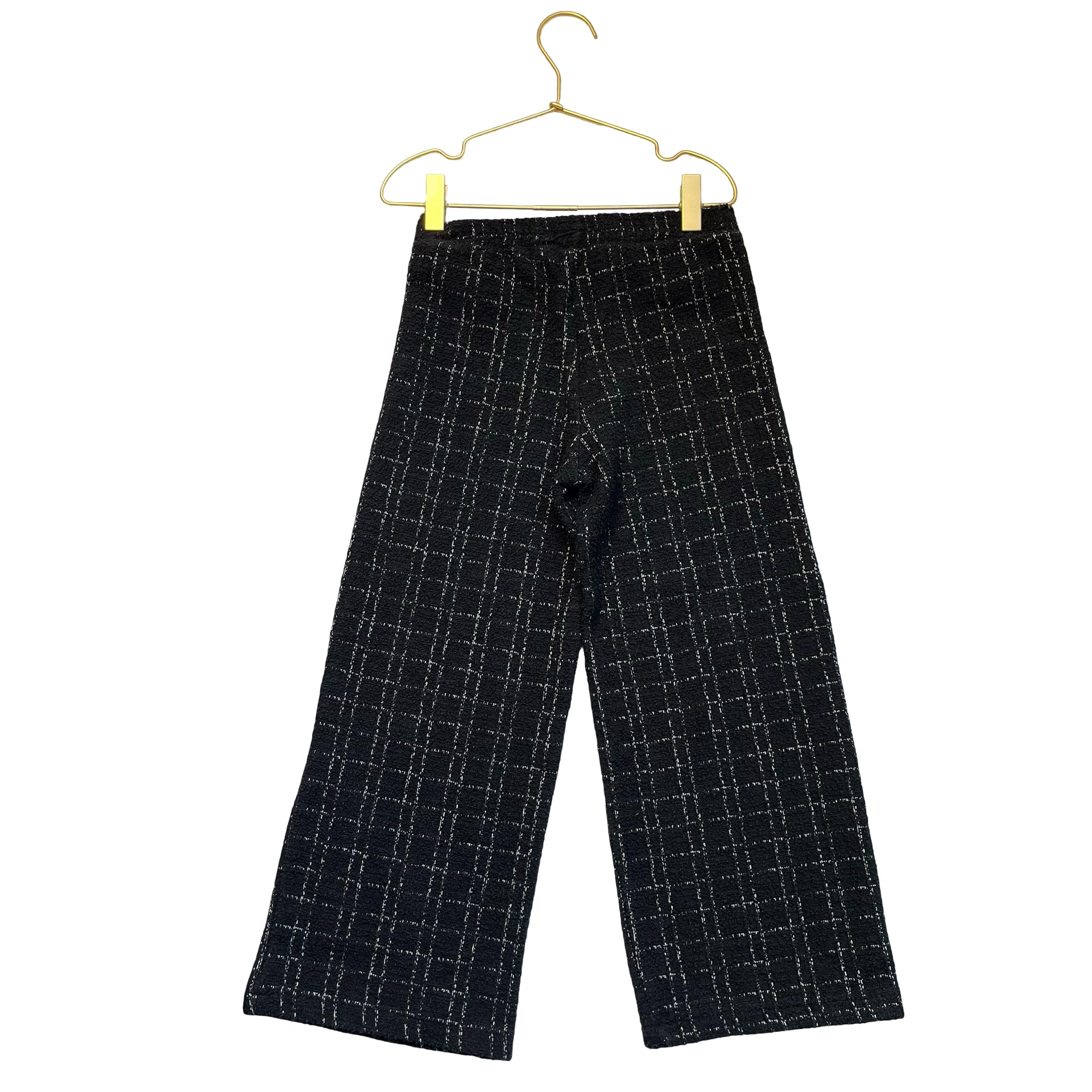 Zara Black & White Windowpane Plaid Tweed Pants - Size 8