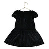 Janie and Jack Black Velvet & Gold Foil Dot Dress - Size 3