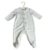 Little Me White Velour & Silver Foil Star Footed One-Piece - Size 6 Mo