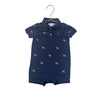 Ralph Lauren Navy Embroidered Flag Polo Romper - Size 6 Mo