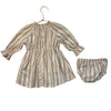 Noralee Ivory & Tan Floral Print Dress & Bloomers - Size 12 Mo