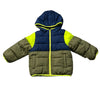 Jumping Beans Olive, Navy & Neon 'Heavyweight Puffer Jacket' with Tags - 3T