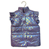 Mila & Rose Iridescent Lavender Check Puffer Vest - Size 7-8