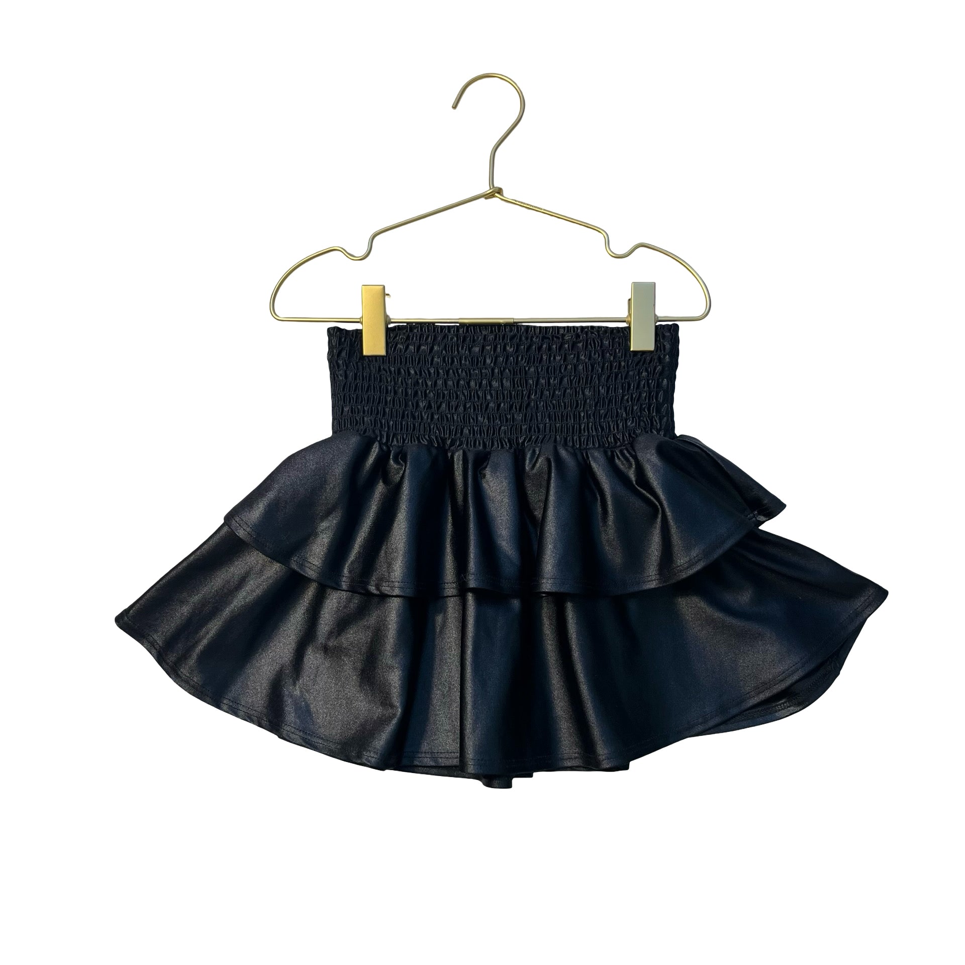 Pixie Lane Black Shimmer Ruffle Skirt - Size 7