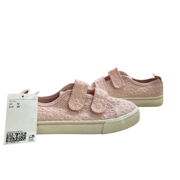 H&M Light Pink Eyelet Velcro Sneakers with Tags - Size 12