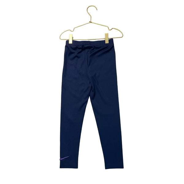 Nike Navy Ribbed Leggings - Size 6