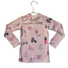 Soft Gallery Pink Graphic Print Rash Guard - Size 3T