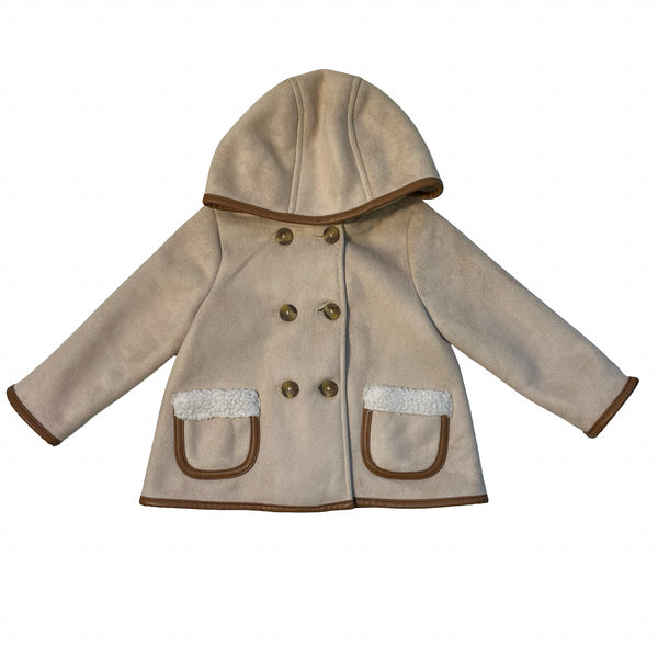 Janie and Jack Tan Faux Shearling Hooded Jacket - Size 18-24 Mo