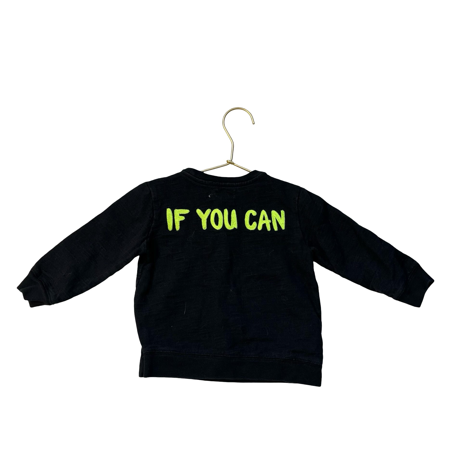 Gymboree Black, Teal, Lime 'Catch Me If You Can' Pullover - Size 18-24 Mo