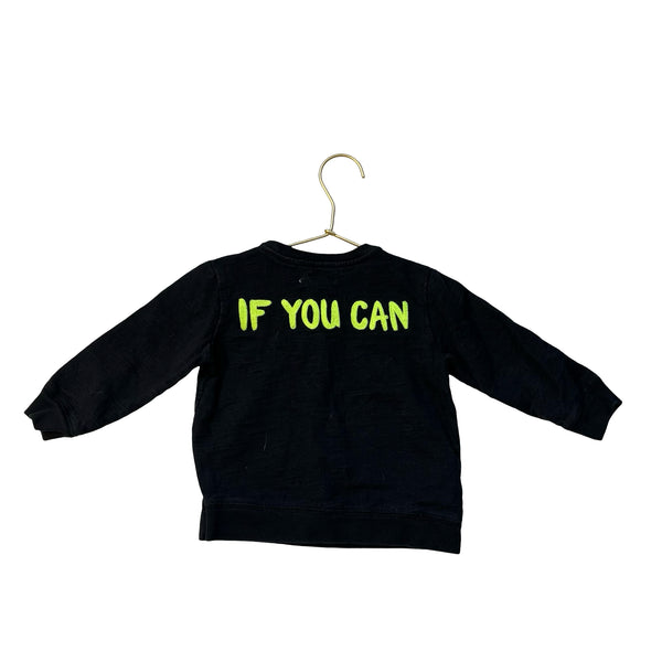 Gymboree Black, Teal, Lime 'Catch Me If You Can' Pullover - Size 18-24 Mo