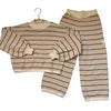 Rylee & Cru Ivory, Tan, Brown Cotton Knit Sweater & Wide-Leg Pants  Set - 8-9Y