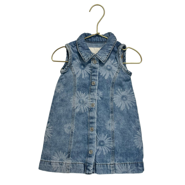Zara Flower Print Denim Dress - Size 1.5Y