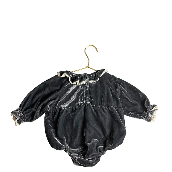 Noralee Dark Gray Velvet Bubble - Size 12 Months