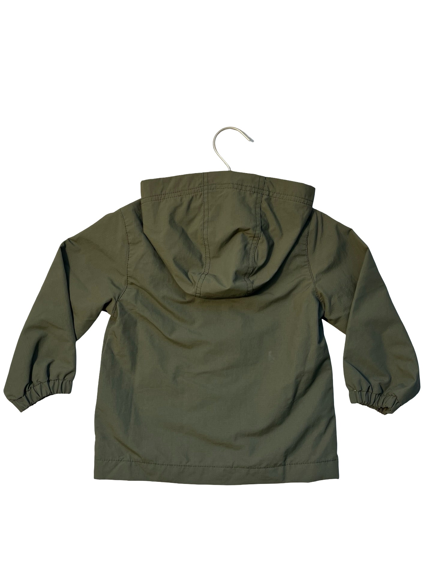 Old Navy Jersey-Lined Olive Green Hooded Jacket - Size 3T