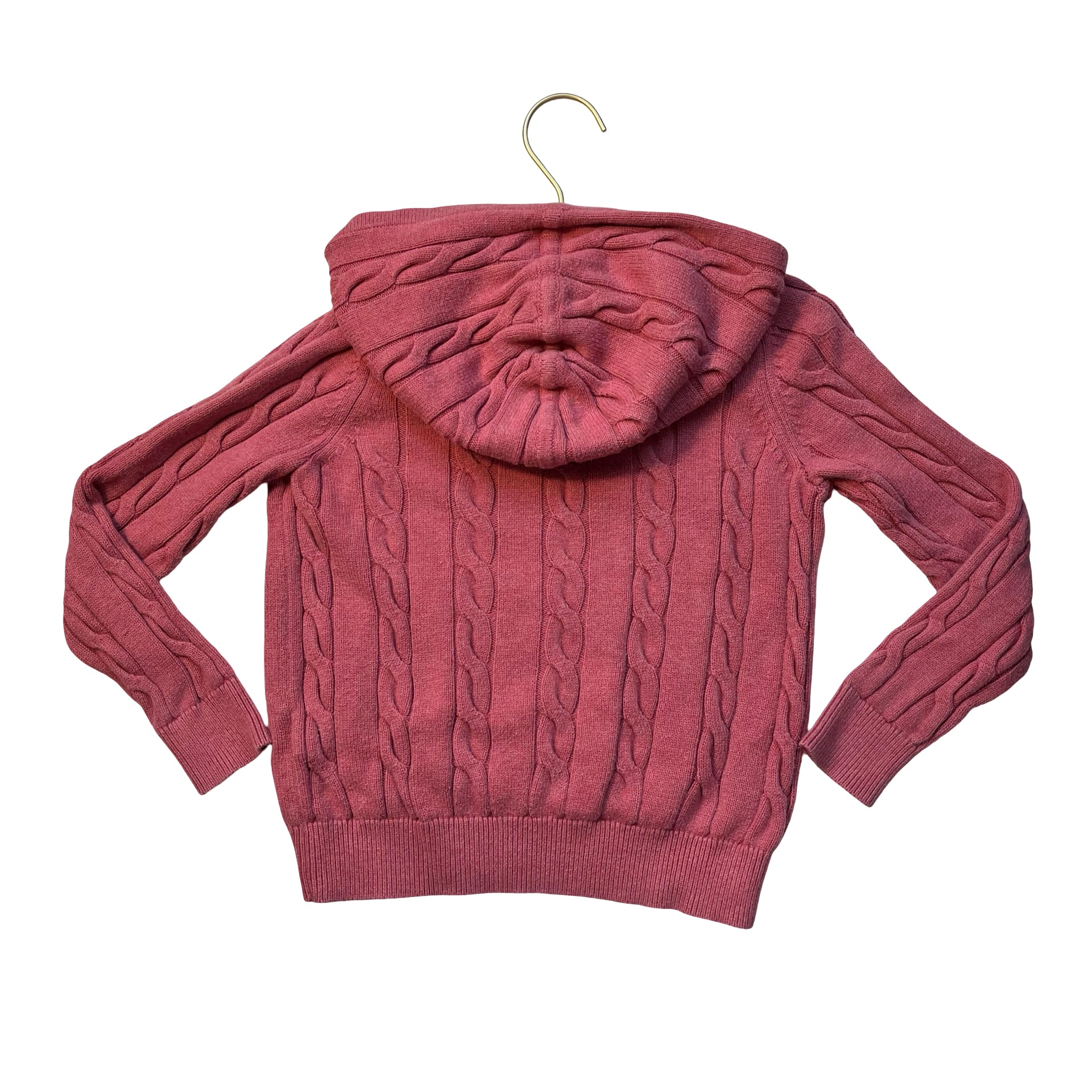 Brooks Brothers Nantucket Red Cotton Cable-Knit Hooded Sweater - Size S 8