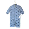 Ralph Lauren Blue Oxford Polo Bear Print Button Down One-Piece - 9 Mo