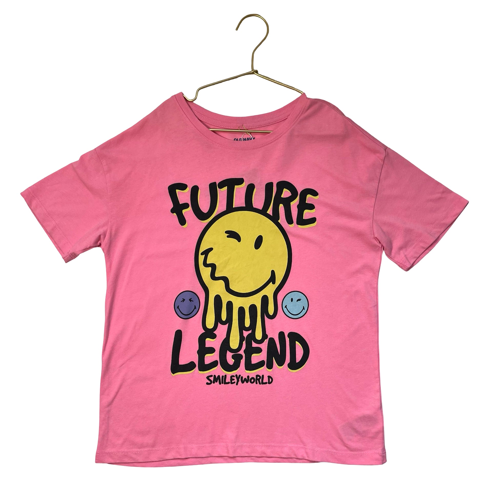 Old Navy x Smiley World Pink 'Future World' T-Shirt - Size L 10-12