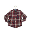 OshKosh Ivory, Maroon, Plum Plaid Button Down Shirt - Size 4T