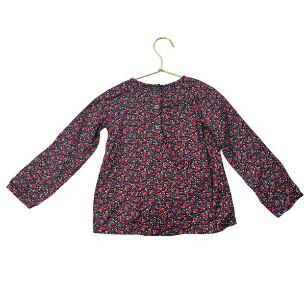 Baby Gap Navy & Red Floral Blouse - Size 5