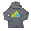 Adidas Gray & Pastel Ombre Logo Hooded Shirt - Size 3