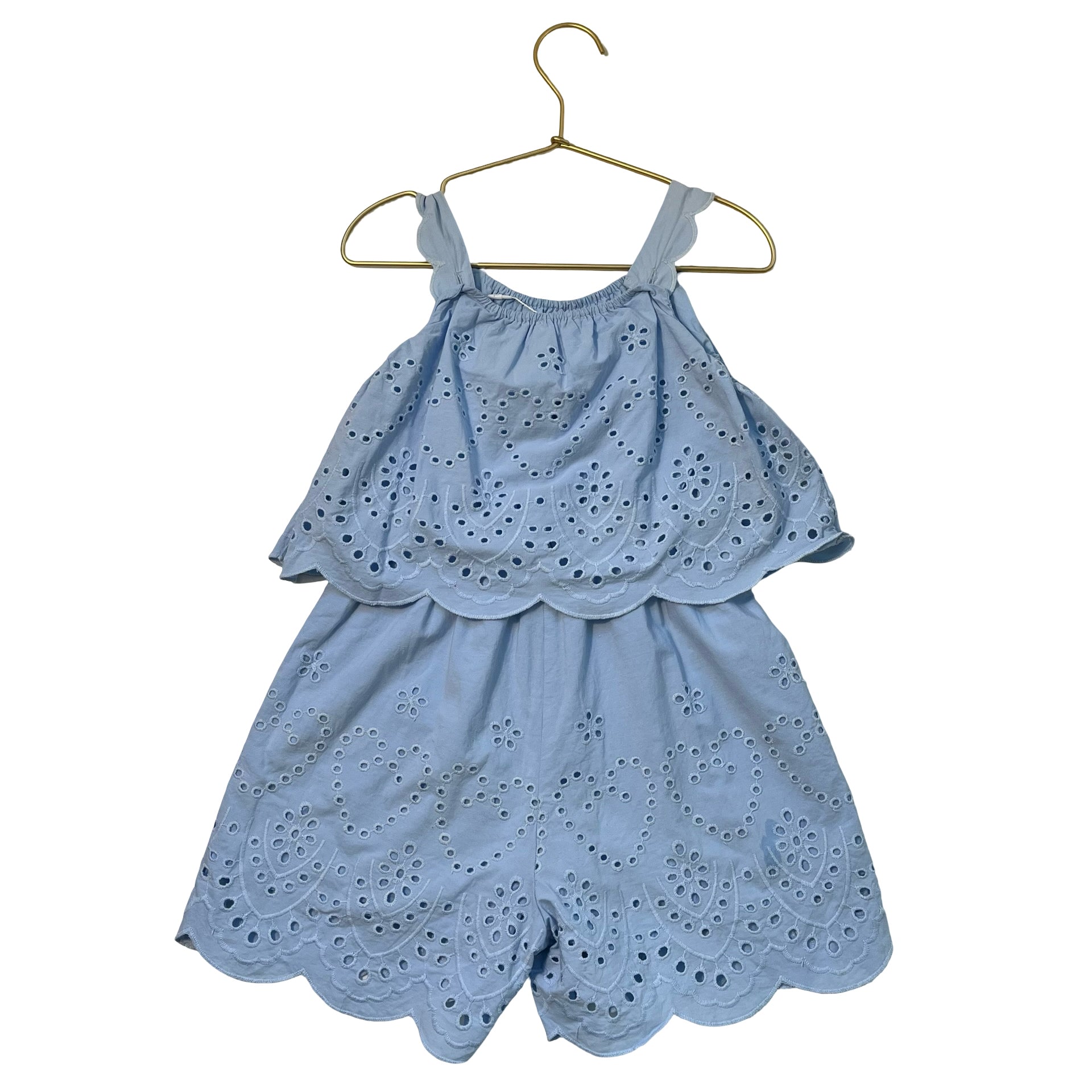 Original Marines Light Blue Eyelet Romper - Size 4-5