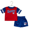 NHL NY Rangers Red & Blue Athletic T-Shirt & Shorts Set - Size 2T