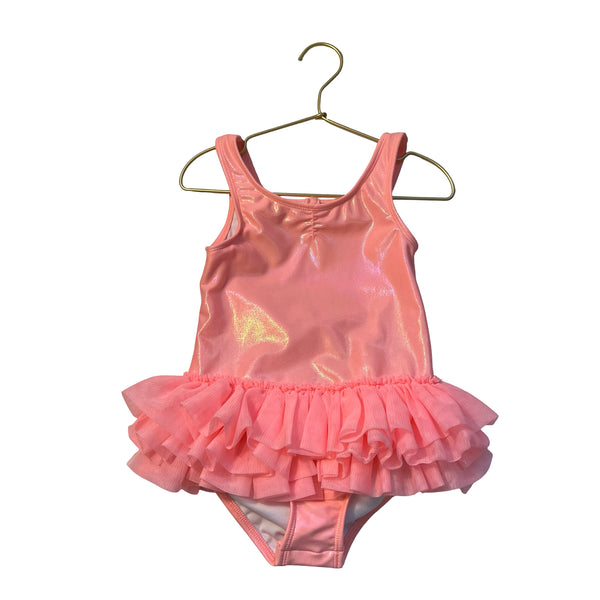 Cat & Jack Peach Iridescent Tulle Swim Suit - Size 5T