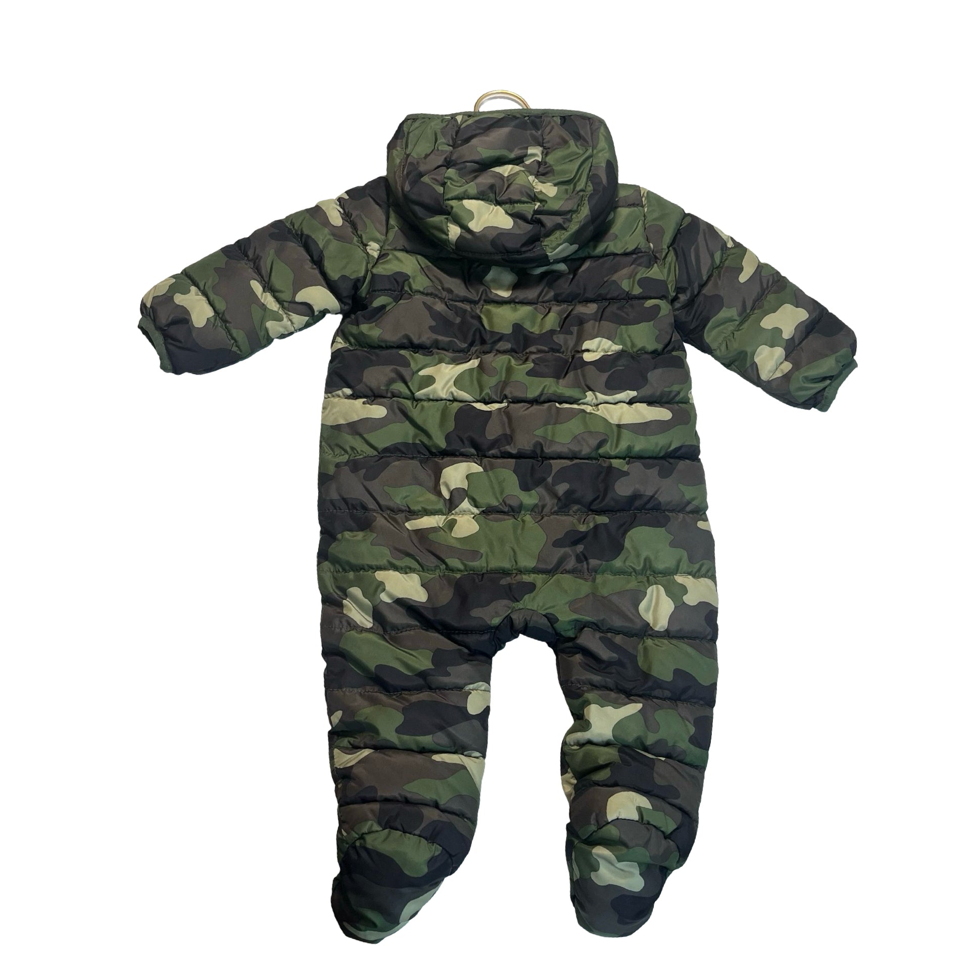 Baby Gap Green Camouflage Puffer Bunting - Size 6-12 Mo