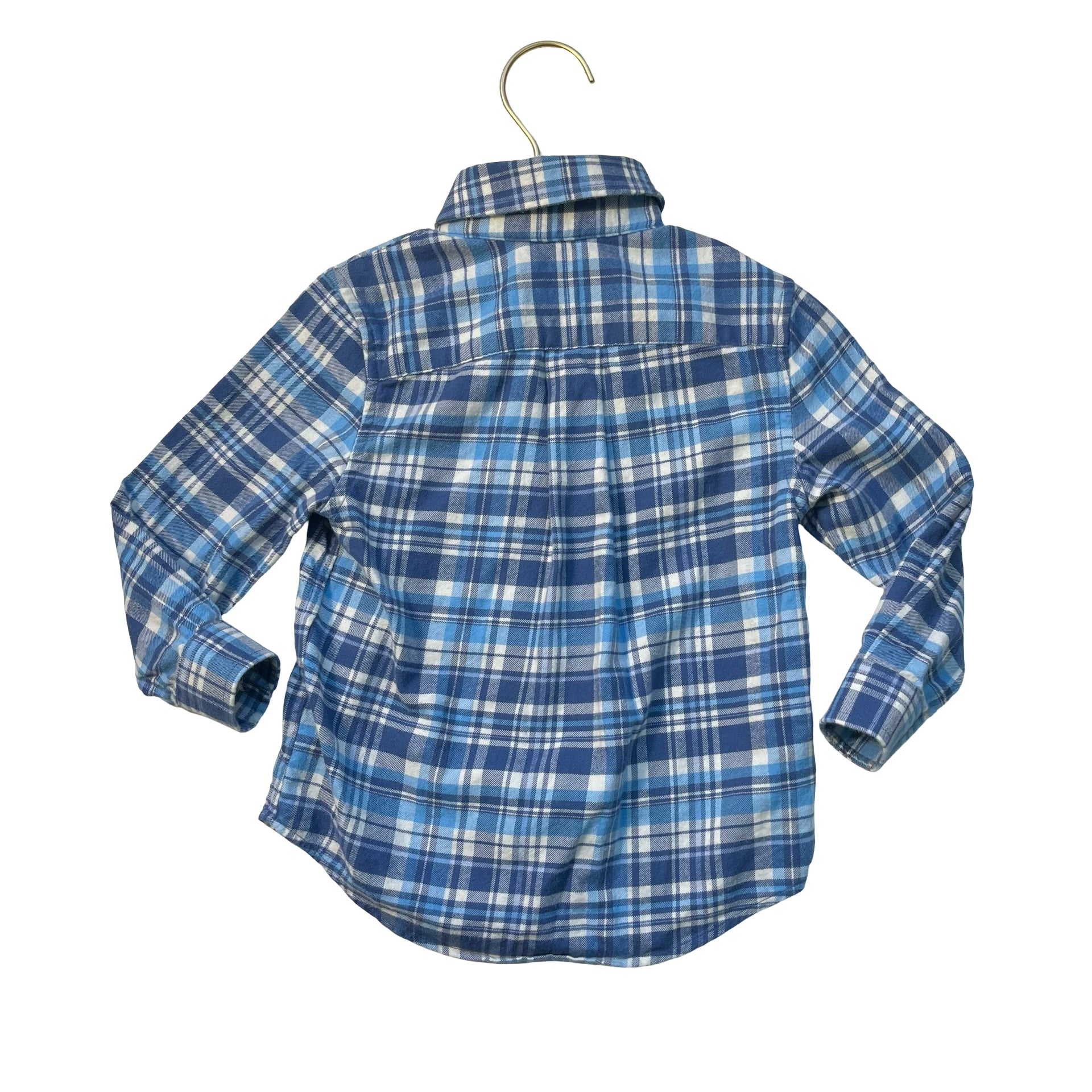 Vineyard Vines Blue & Ivory Plaid Flannel Button Down Shirt - Size 2T