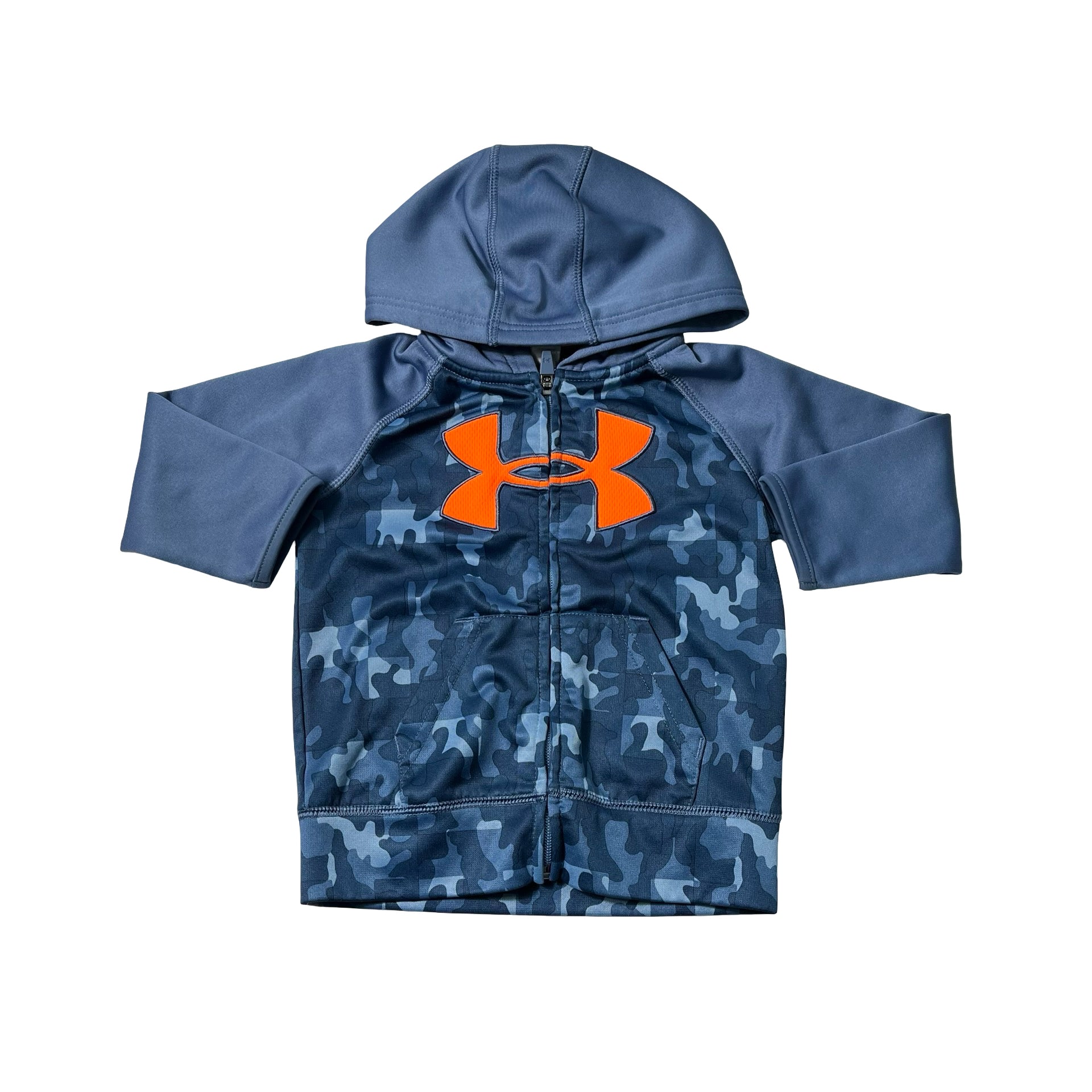 Under Armour Blue Camouflage Zip-Up Hooded Athletic Sweatshirt - Size 2T